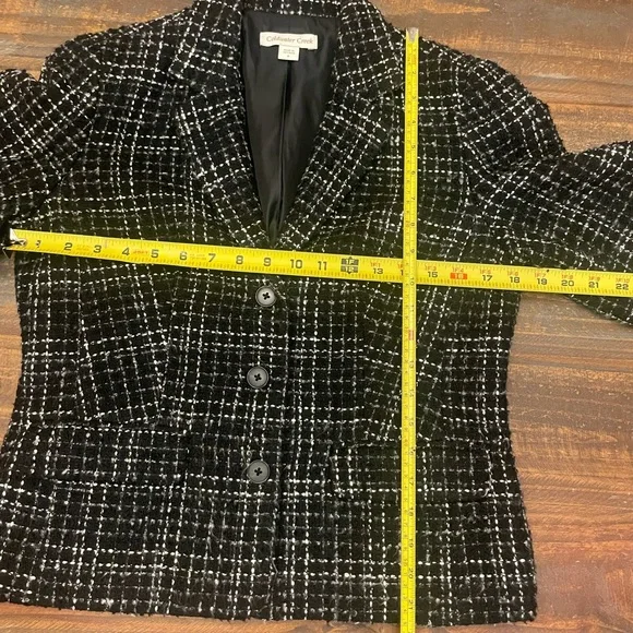 Coldwater Creek Black & White Tweed Blazer Jacket - Picture 5 of 5